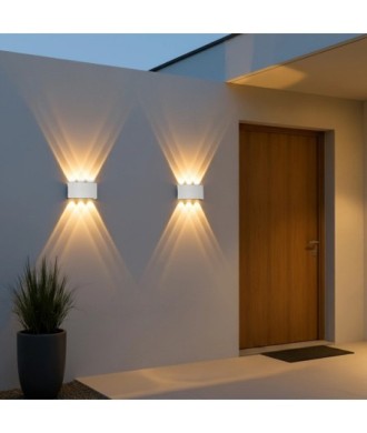 kelvo® SIXOAD KLV-101-0008 Φωτιστικό Τοίχου - Απλίκα LED 18W 1800lm 30° AC 220-240V Αδιάβροχο IP65 Θερμό Λευκό 2700K - CREE XPE Chip & TÜV SÜD Driver - Λευκό Ματ - Μ17 x Π4 x Υ8cm - 5 Χρόνια Εγγύηση